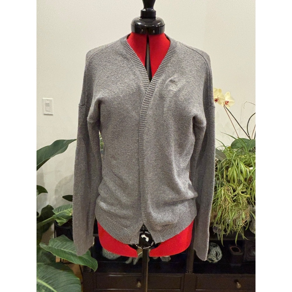 Abercrombie Fitch Gray Cardigan sweater Long Sleeve womens large preppy Y2K 00s